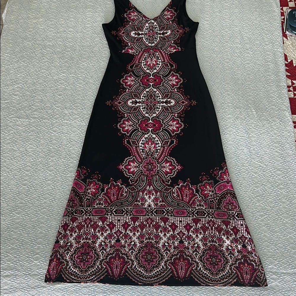 LIZ LANGE , LL , Colorful COLUMN DRESS so easy to travel & easy to wear! Small